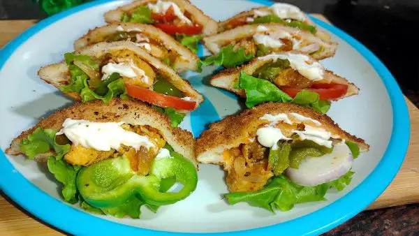 Malai Chicken Bread Pocket Recipe